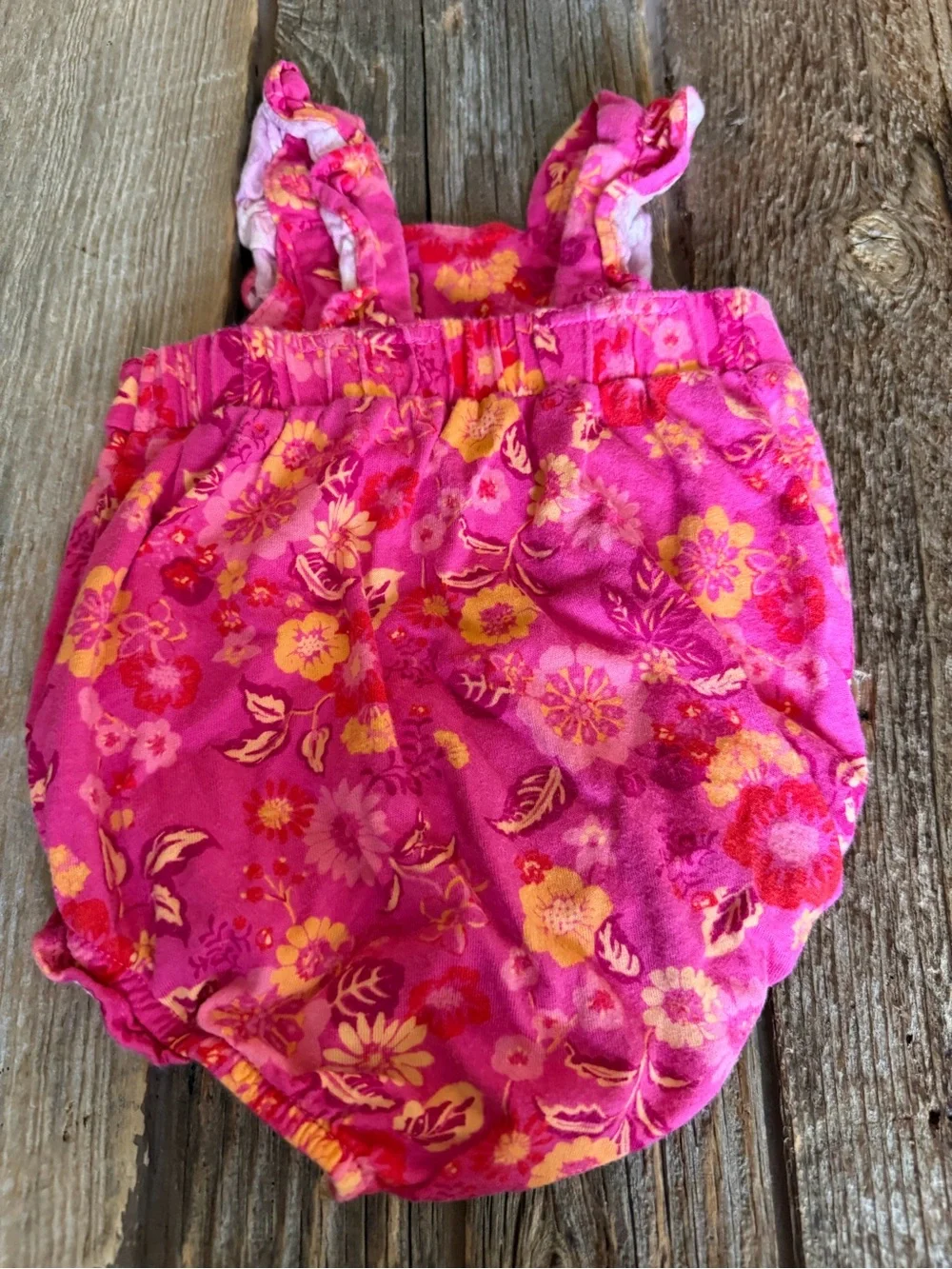 Carter's Bright Pink Floral Bubble Romper